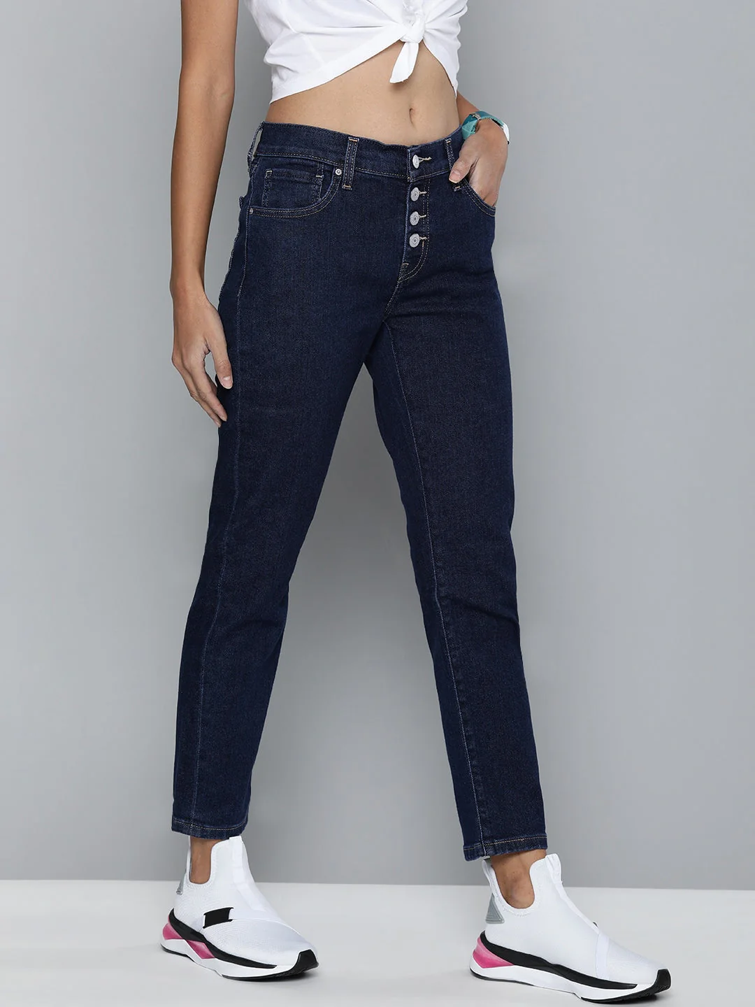 Women's Indigo Skinny Fit High Rise Jeans - Image 2