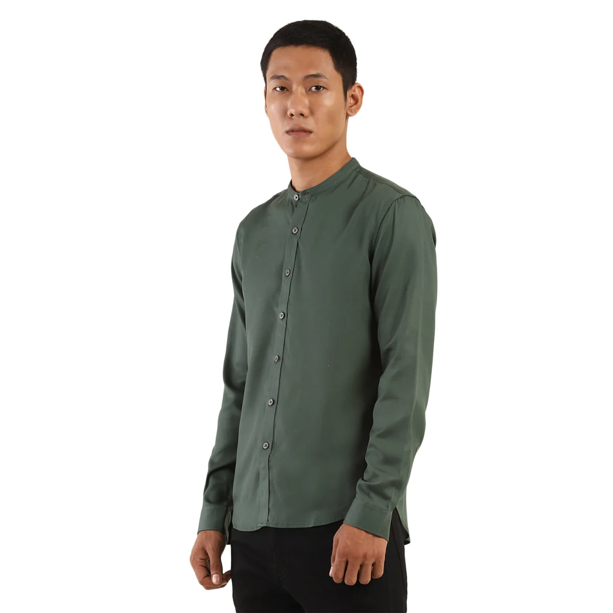 Men's Green Solid Shirt - Image 2
