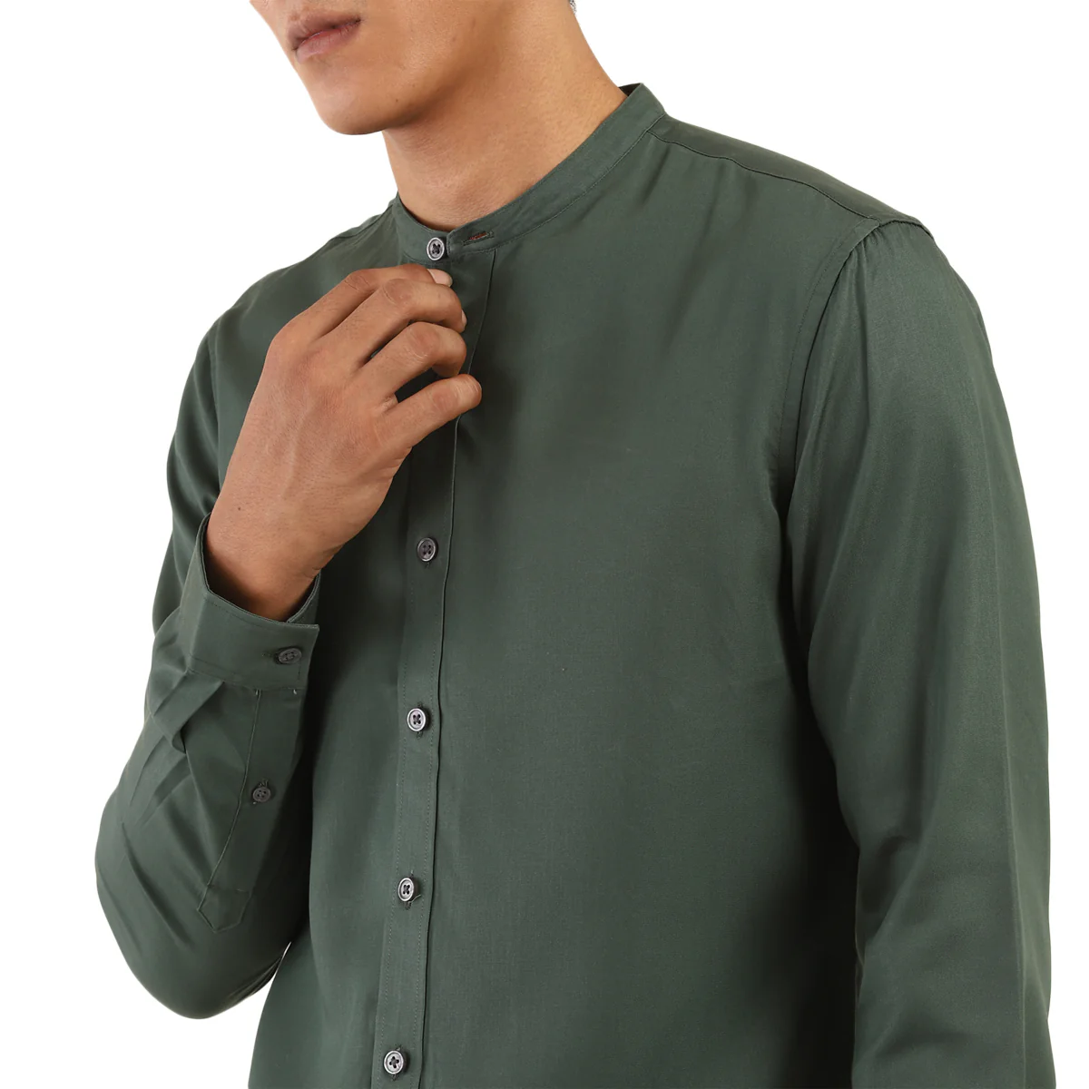 Men's Green Solid Shirt - Image 4