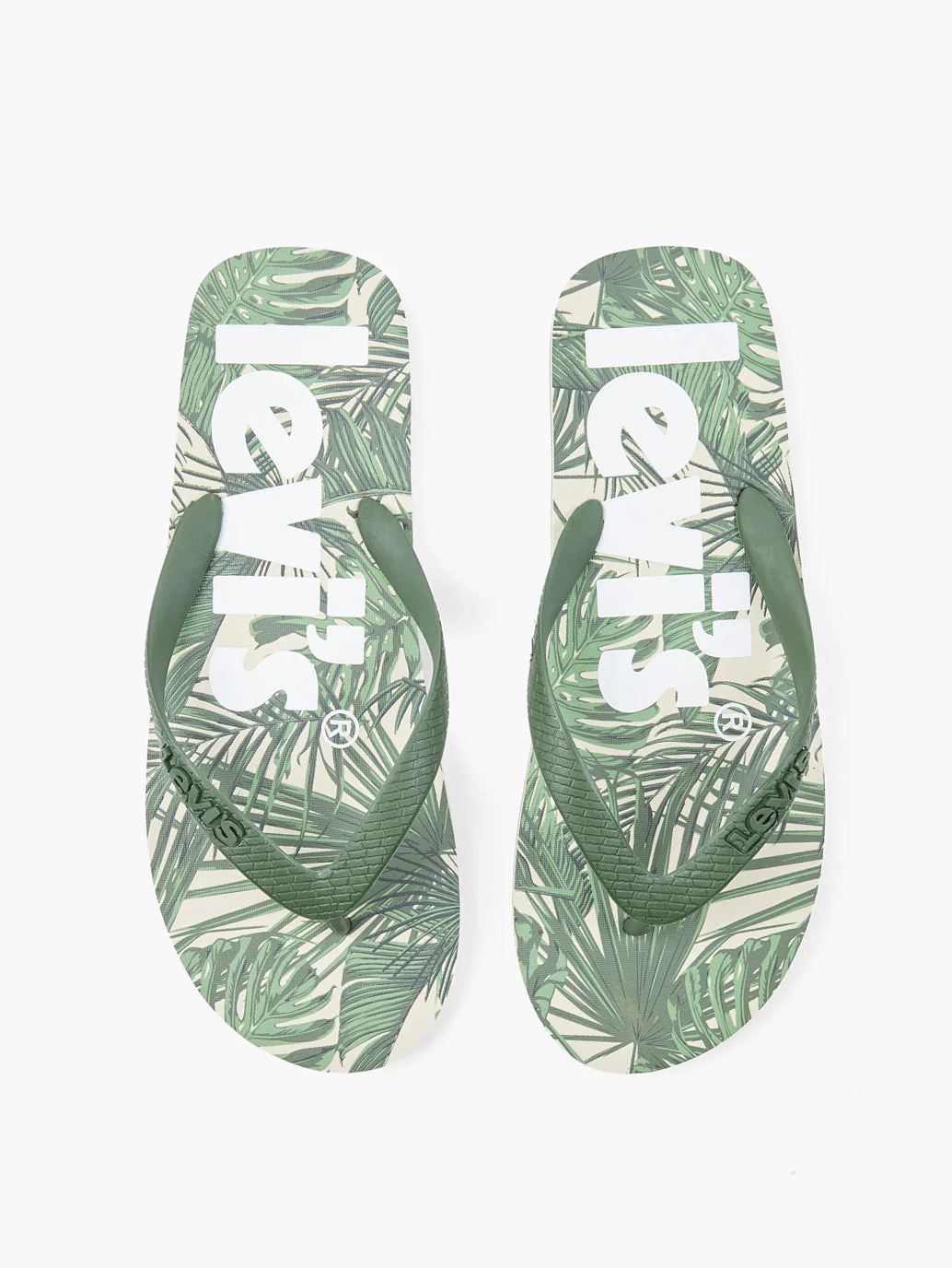 Men's Green Printed Flip-Flops - Image 3