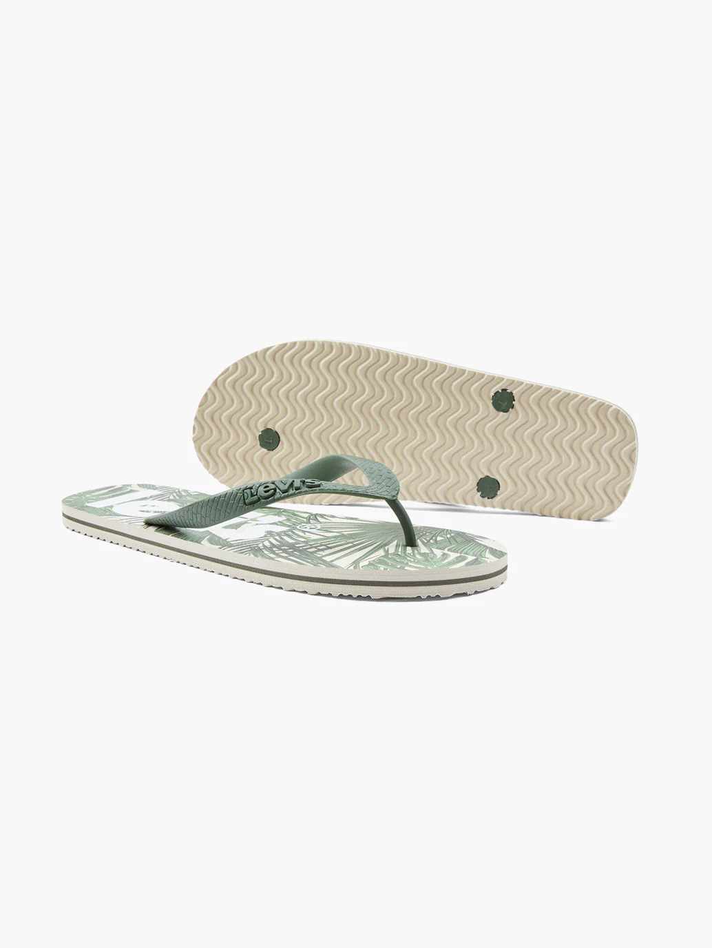 Men's Green Printed Flip-Flops - Image 5