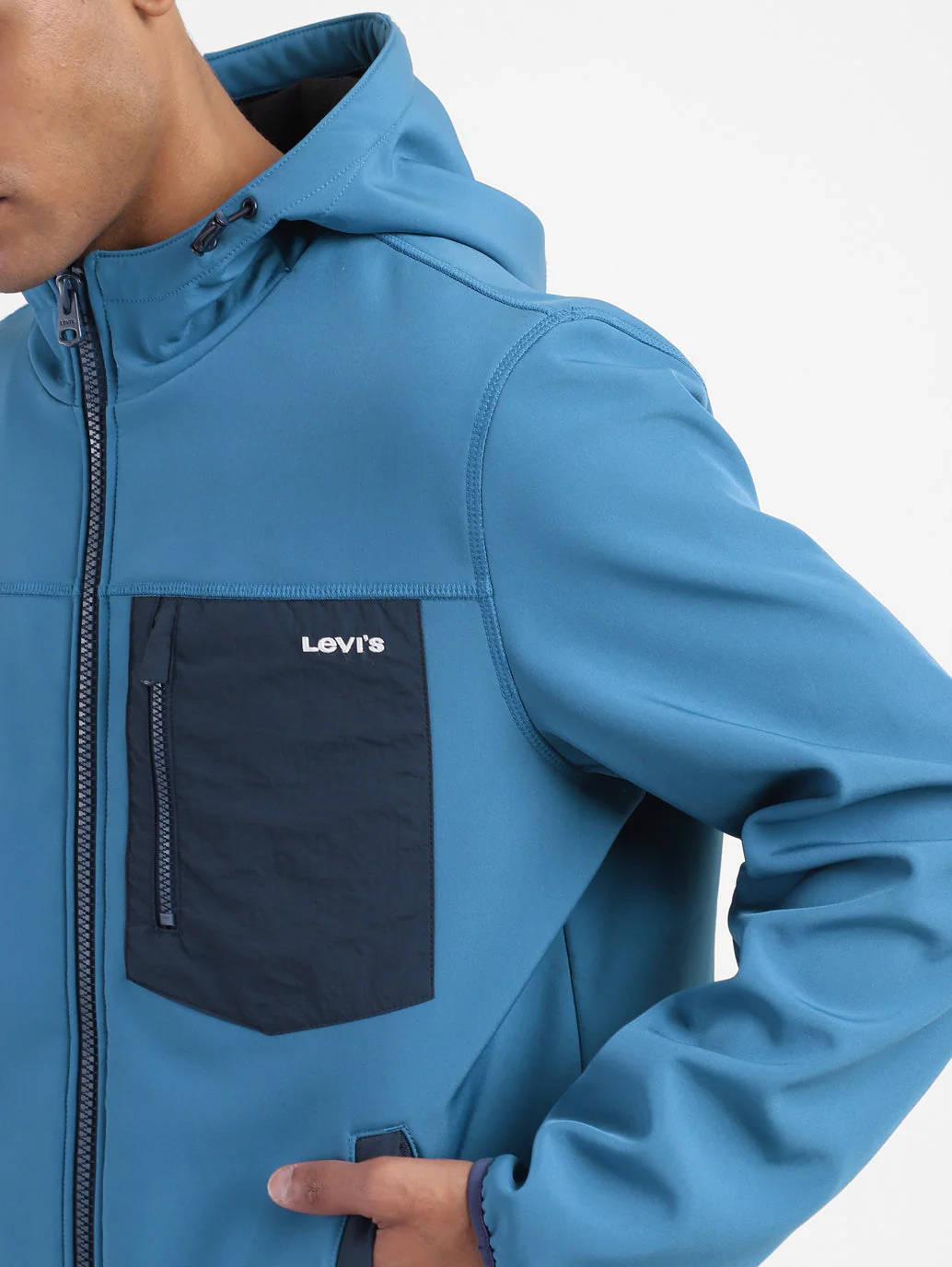 Men's Colorblock Hooded Tailored Jacket - Image 5