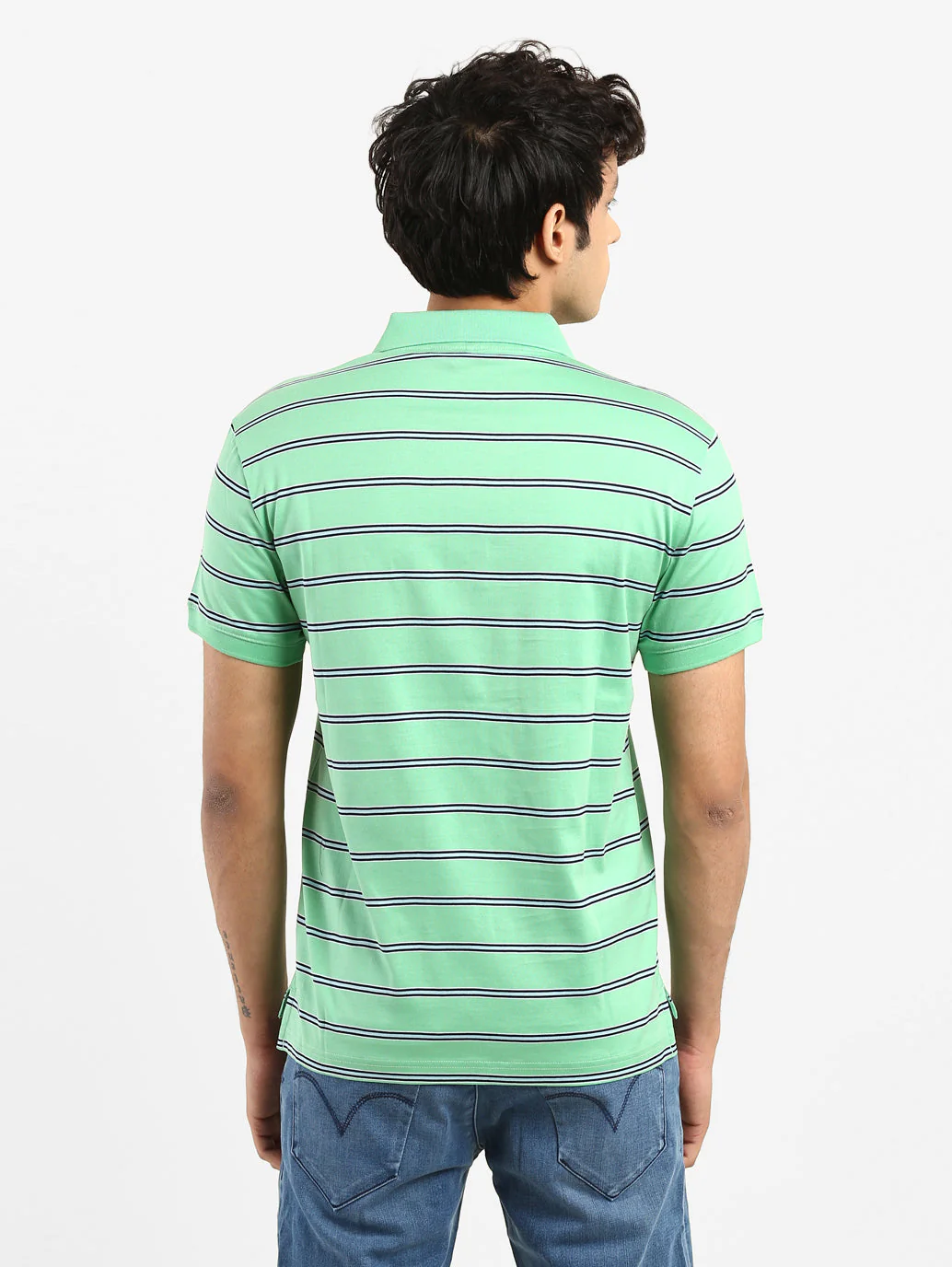 Men's Striped Polo T-shirt - Image 2