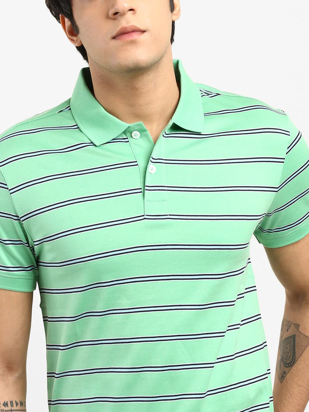 Men's Striped Polo T-shirt - Image 4