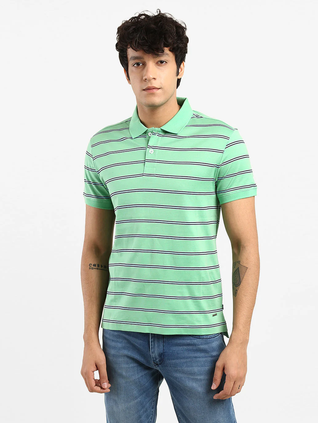 Men's Striped Polo T-shirt - Image 6