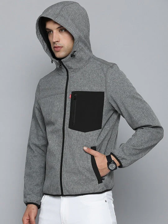Men's Solid Hooded Tailored Jacket - Image 2