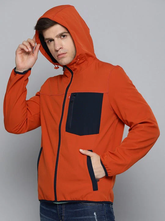 Men's Solid Hooded Jacket - Image 2