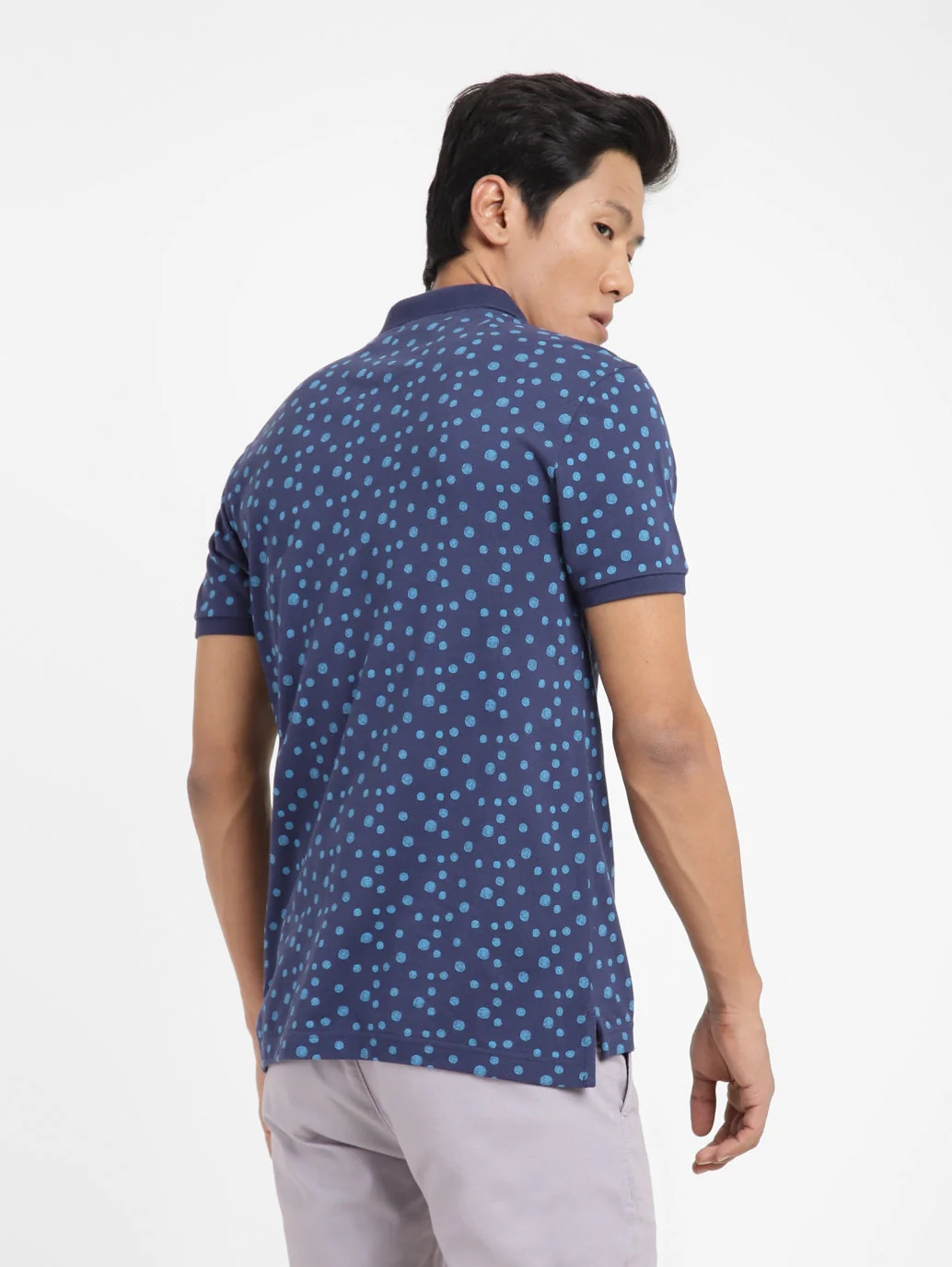 Men's Polka Dot Polo T-shirt - Image 2