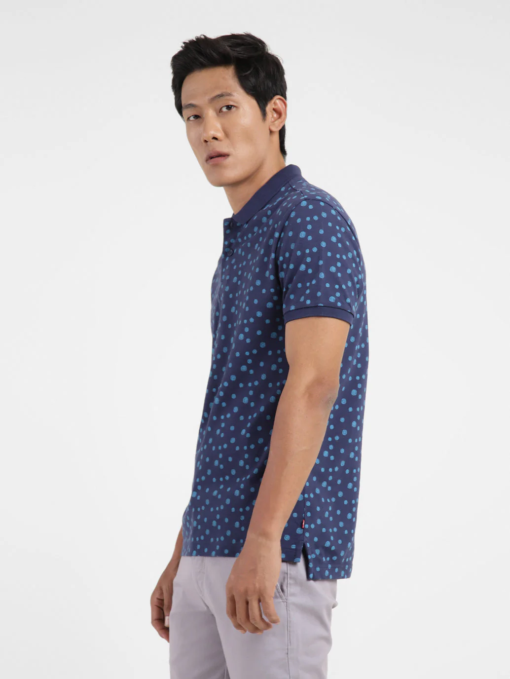 Men's Polka Dot Polo T-shirt - Image 3