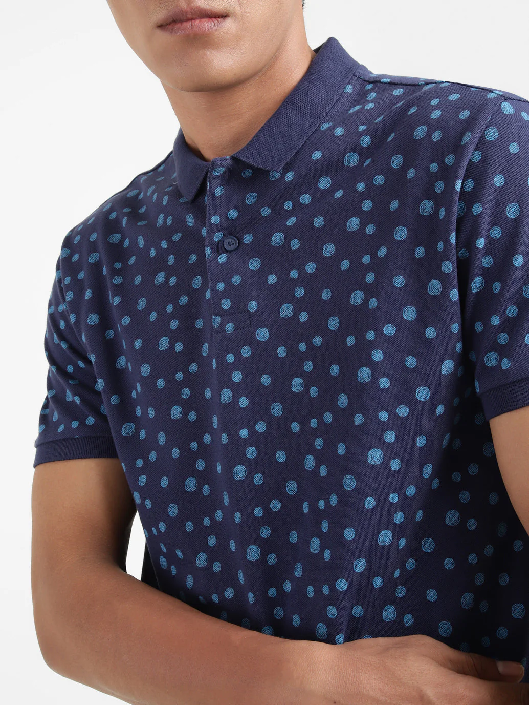 Men's Polka Dot Polo T-shirt - Image 4