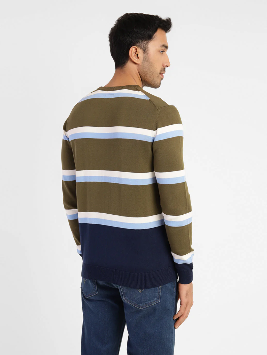 Men's Striped Crew Neck Sweater - Image 3