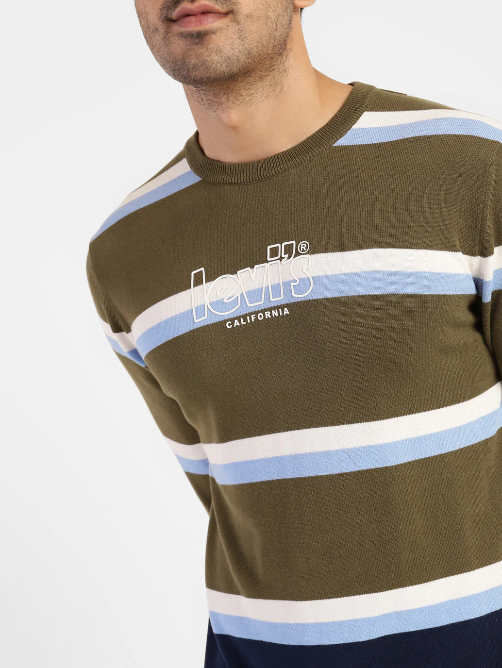 Men's Striped Crew Neck Sweater - Image 5