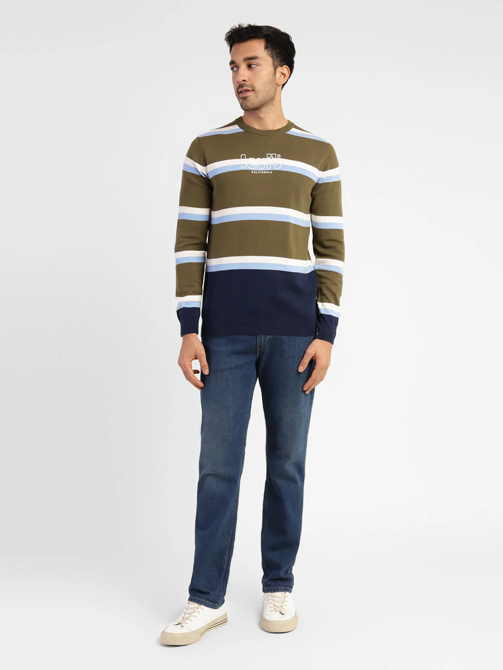 Men's Striped Crew Neck Sweater - Image 6