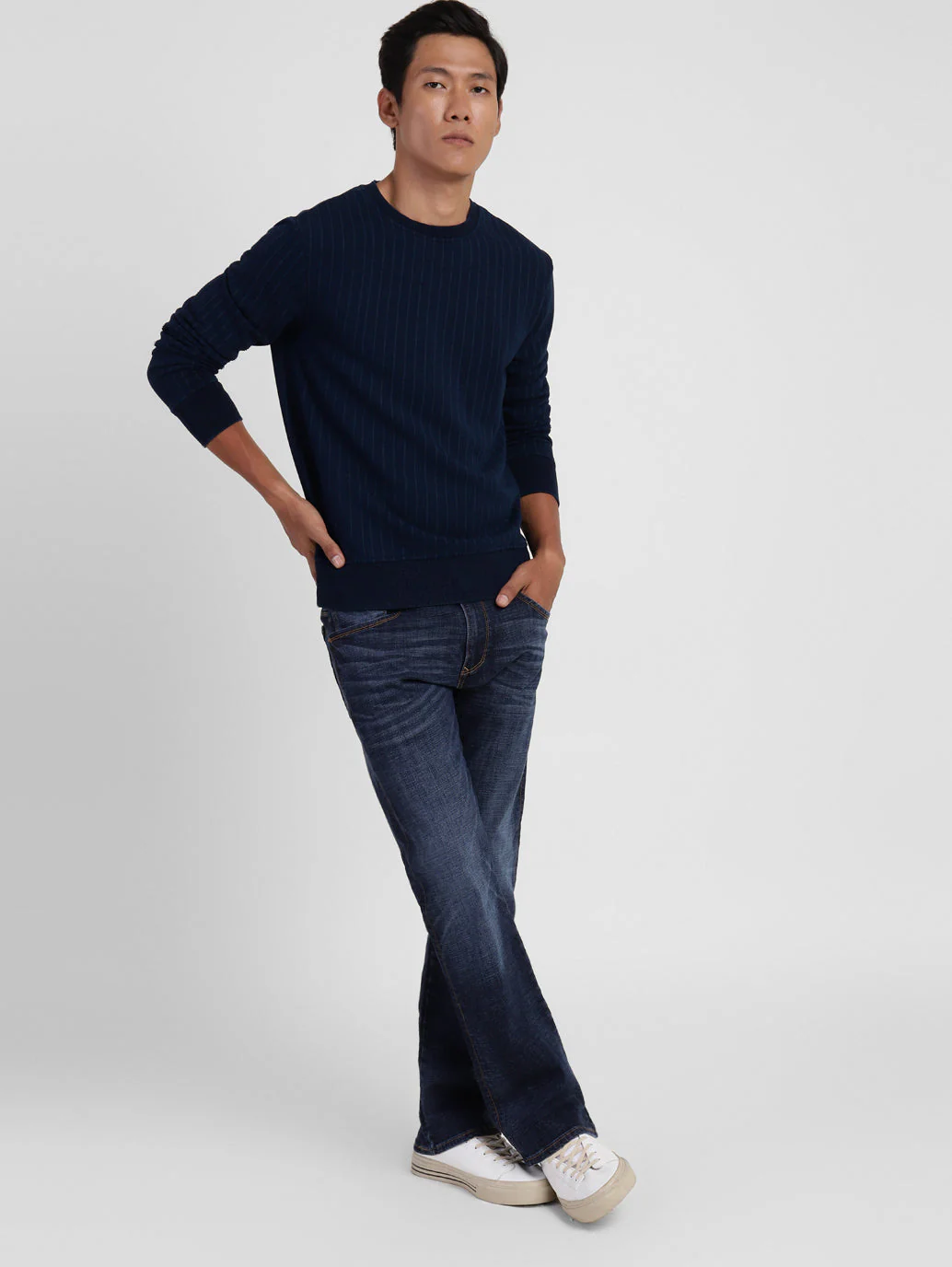 Men's Striped Crew Neck Sweatshirt - Image 6
