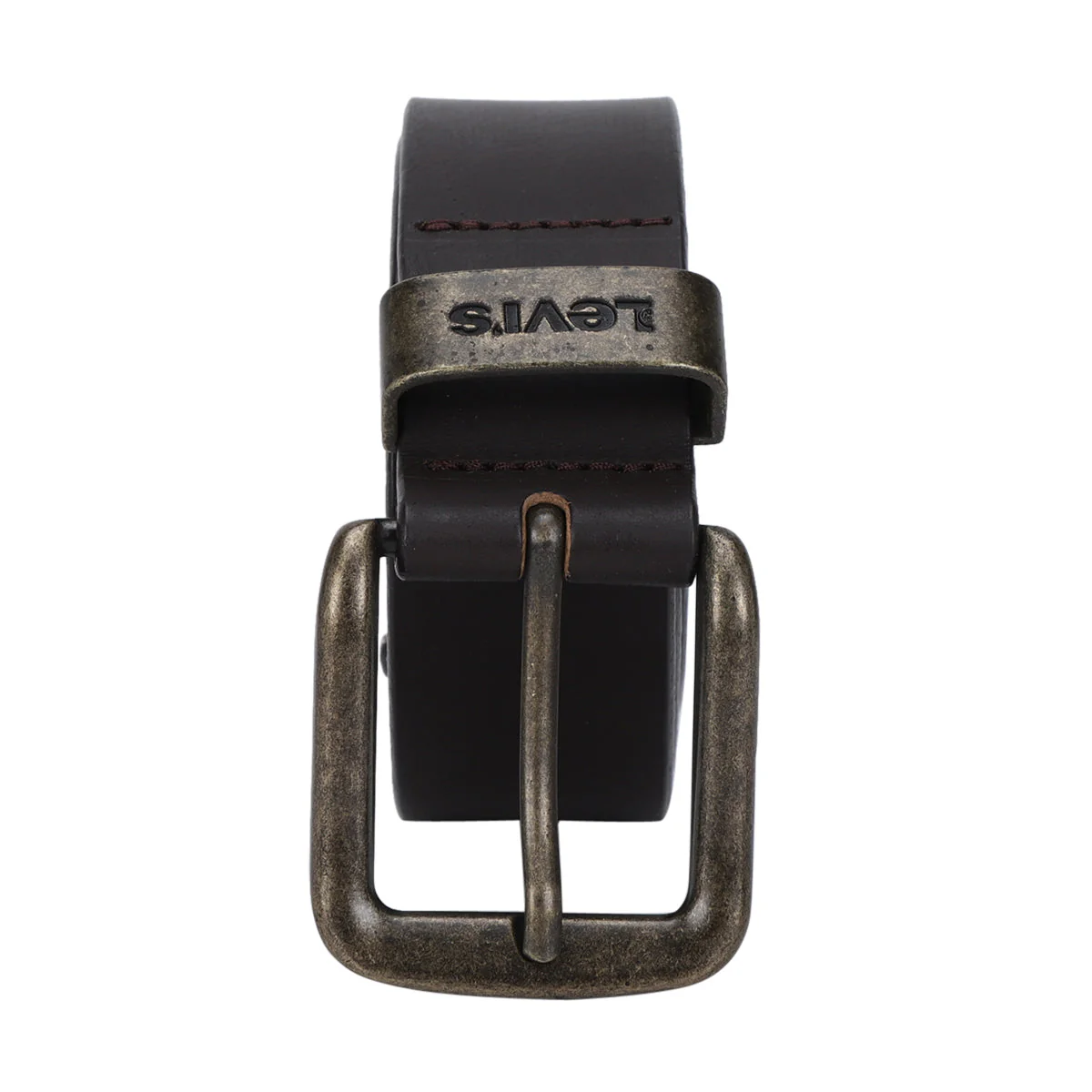 Men's Solid Brand Logo Belt - Image 2