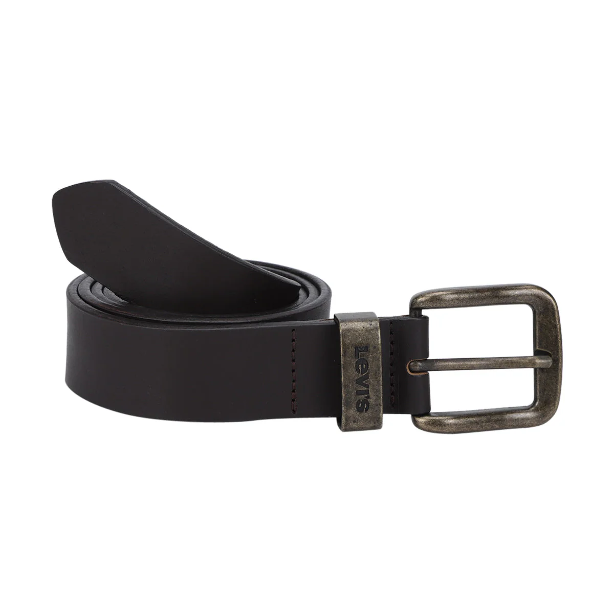 Men's Solid Brand Logo Belt - Image 3