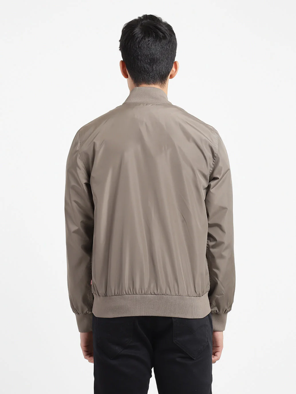 Men's Solid Collar Neck Bomber Jacket - Image 3