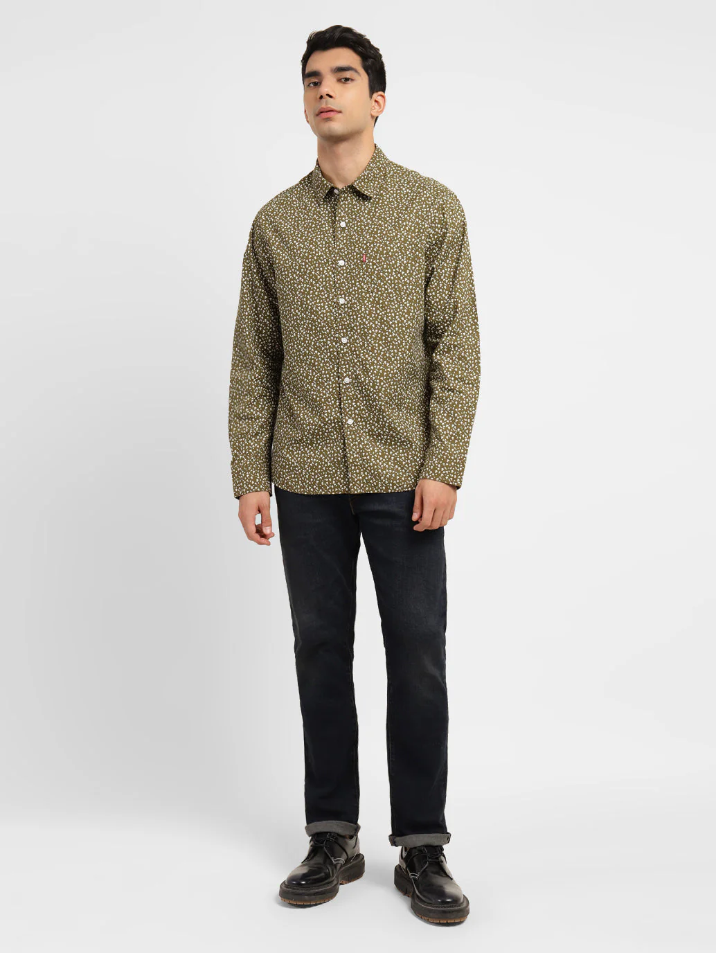Men's Printed Spread Collar Shirt - Image 6