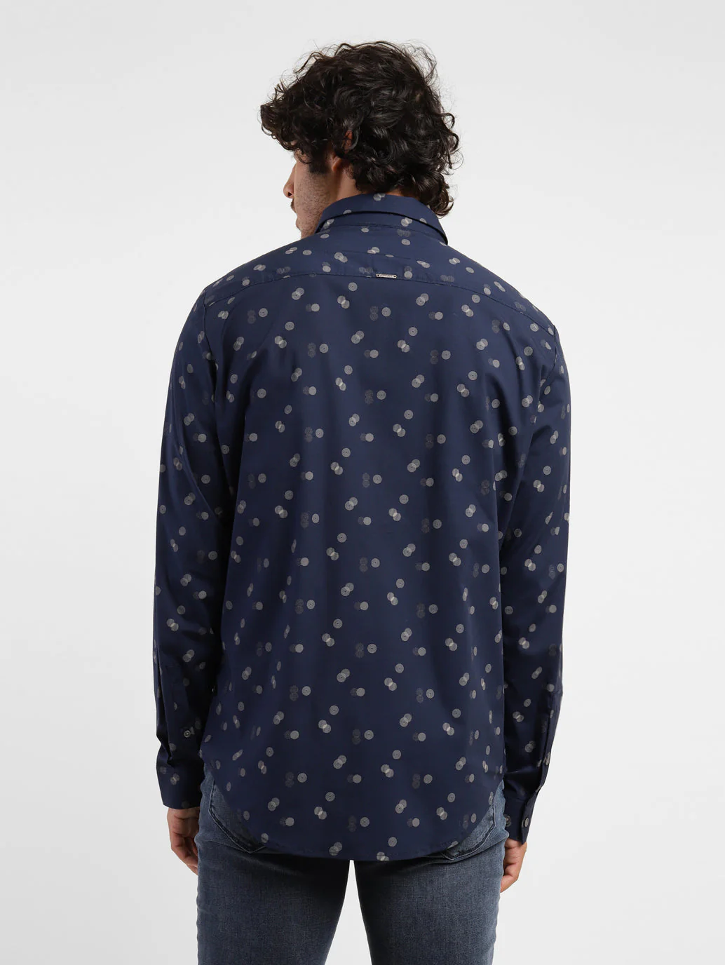 Men's Geometric Print Spread Collar Shirt - Image 2