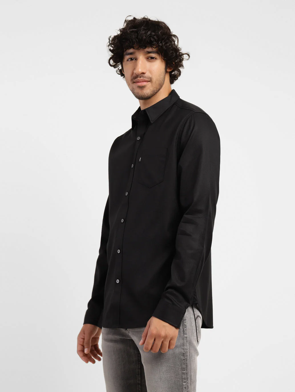 Men's Solid Spread Collar Shirt - Image 3
