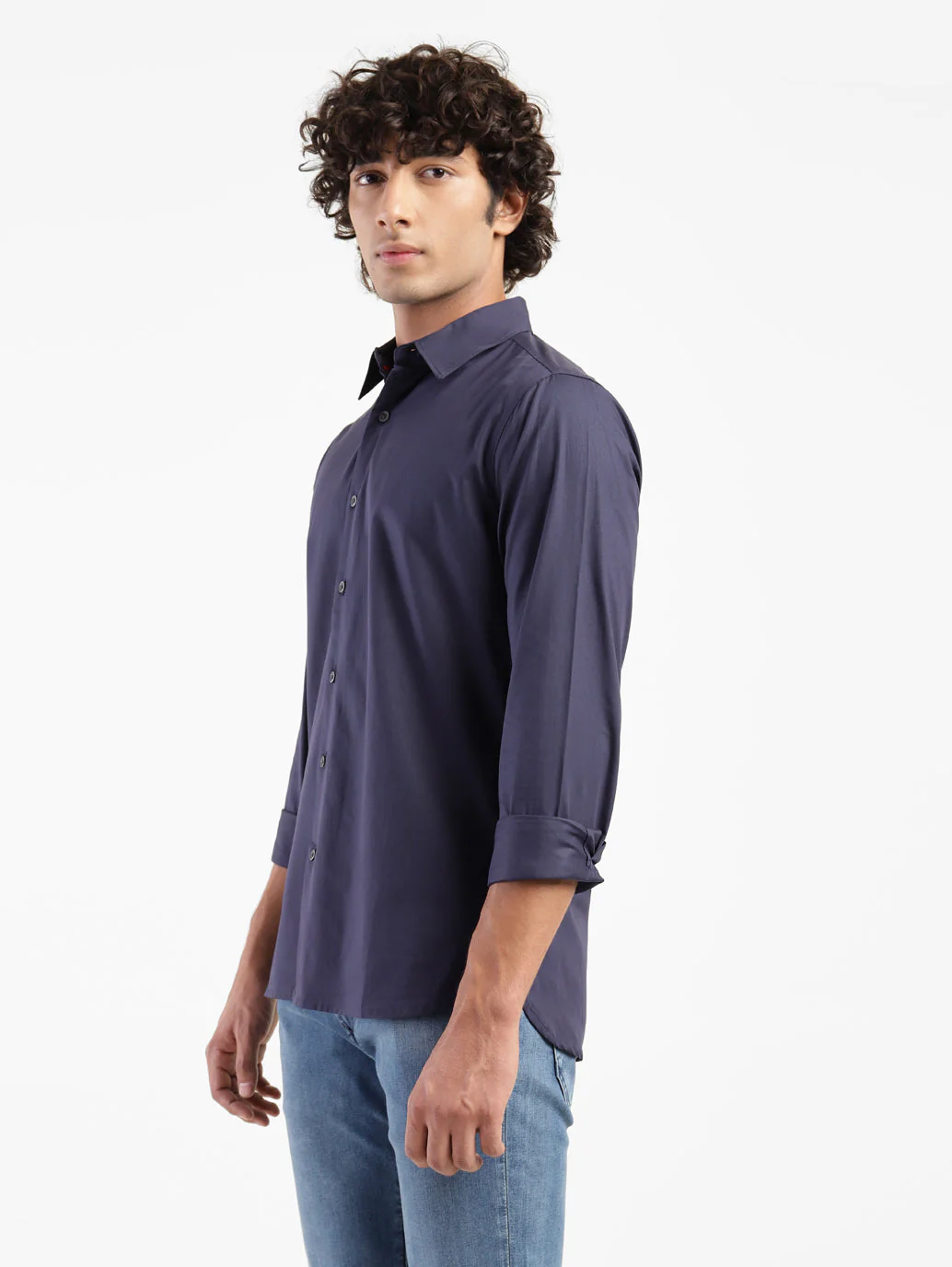 Men's Solid Spread Slim Fit Shirt - Image 3