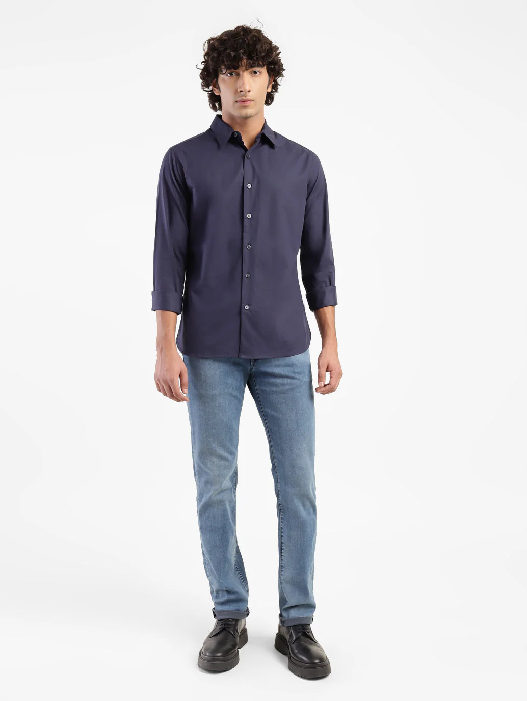 Men's Solid Spread Slim Fit Shirt - Image 5