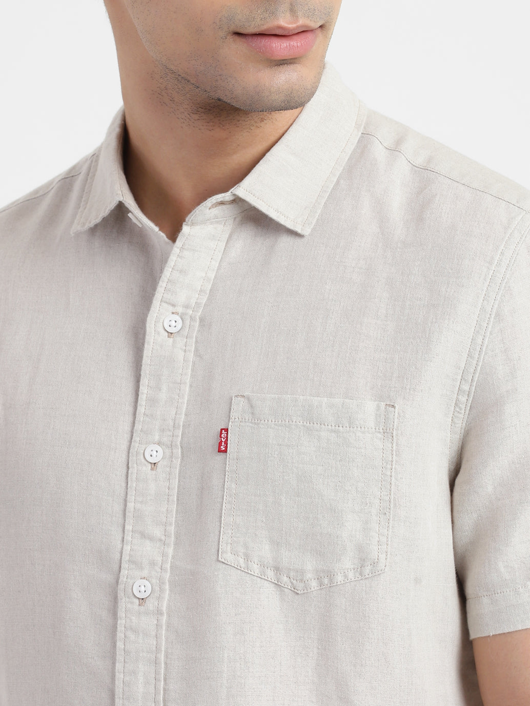 Men's Solid Spread Collar Shirt - Image 5