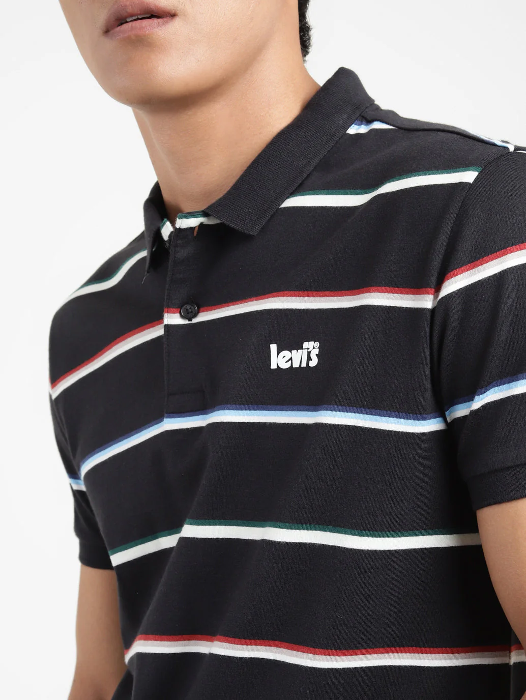 Men's Striped Polo T-shirt - Image 4
