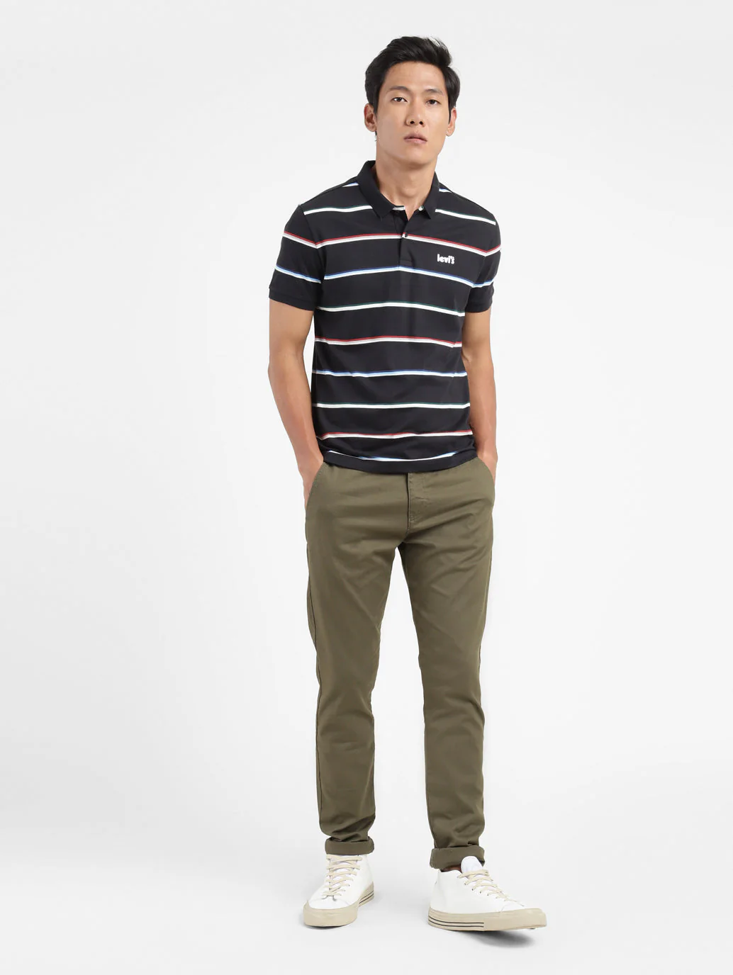 Men's Striped Polo T-shirt - Image 5