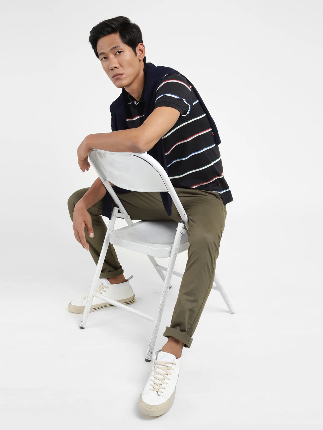 Men's Striped Polo T-shirt - Image 6