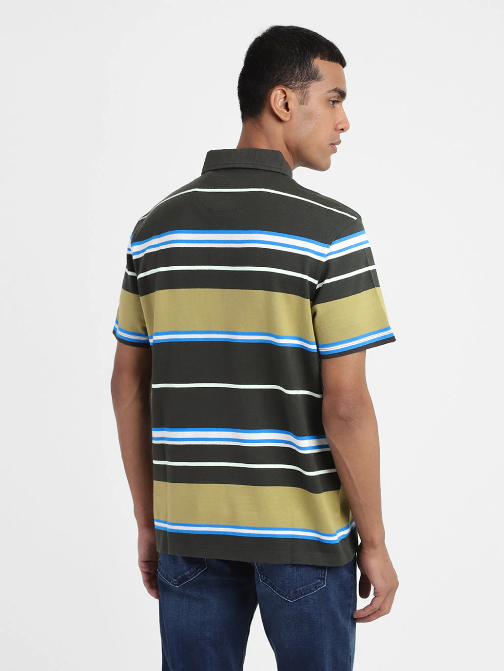 Men's Striped Polo T-shirt - Image 3