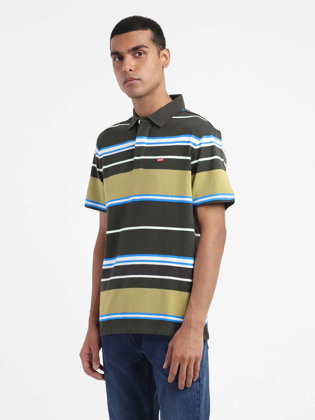 Men's Striped Polo T-shirt - Image 4