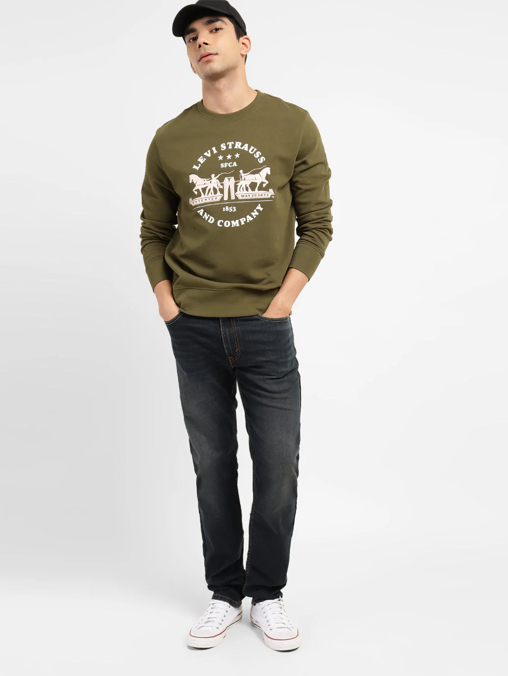 Men's Graphic Print Crew Neck Sweatshirt - Image 2