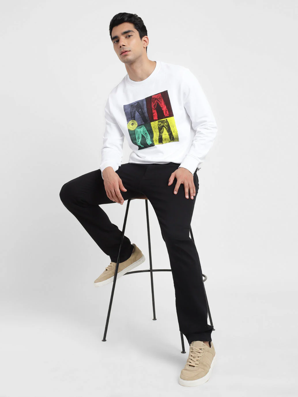 Men's Graphic Print Crew Neck Sweatshirt - Image 2
