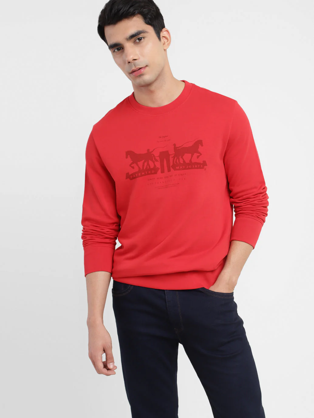 Men's Brand Logo Crew Neck Sweatshirt - Image 2