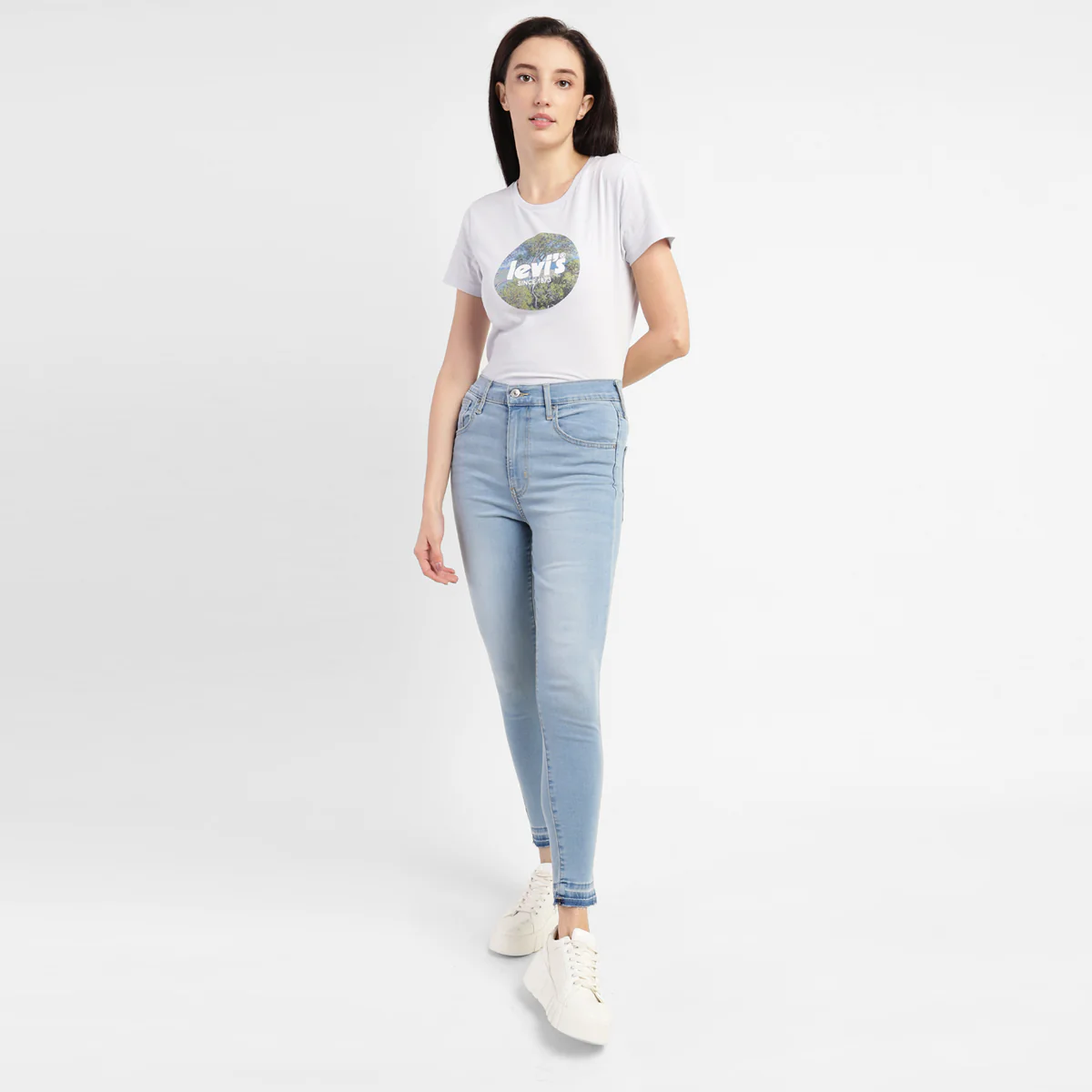 Women's Blue Mile High Wide Leg Fit High Rise Jeans