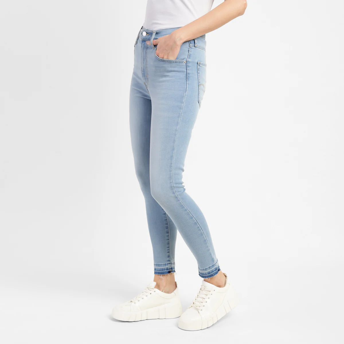 Women's Blue Mile High Wide Leg Fit High Rise Jeans - Image 4