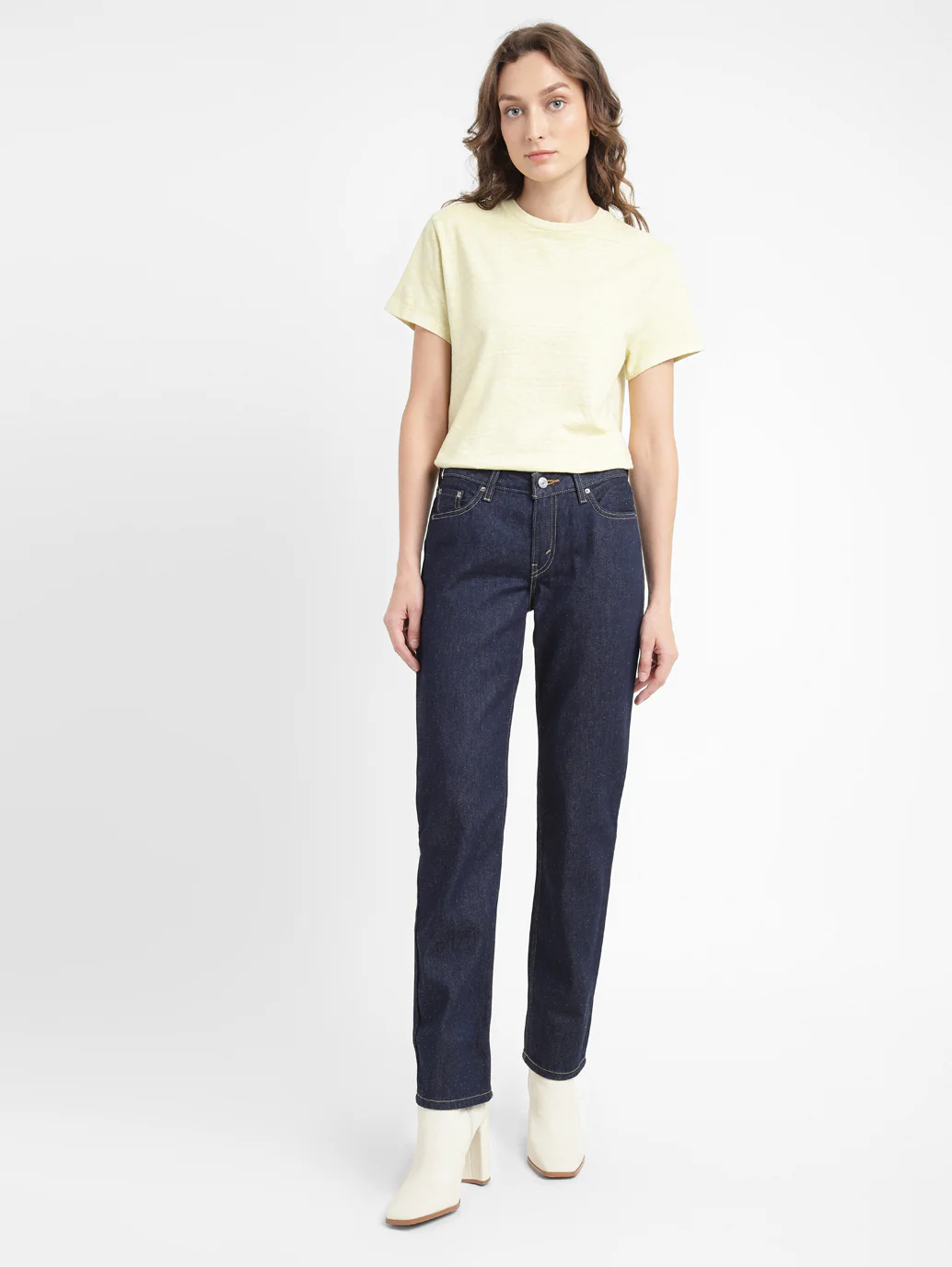 Women's Blue Low Pitch Straight Fit Mid Rise Jeans - Image 6