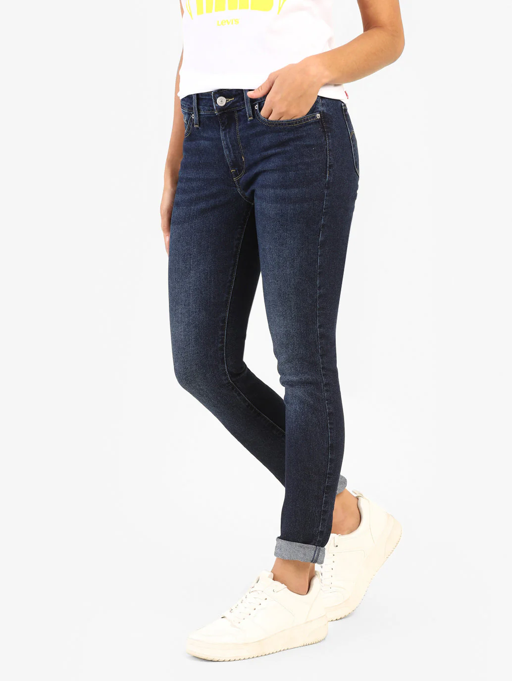 Women's 710 Blue Skinny Fit Mid Rise Jeans - Image 3