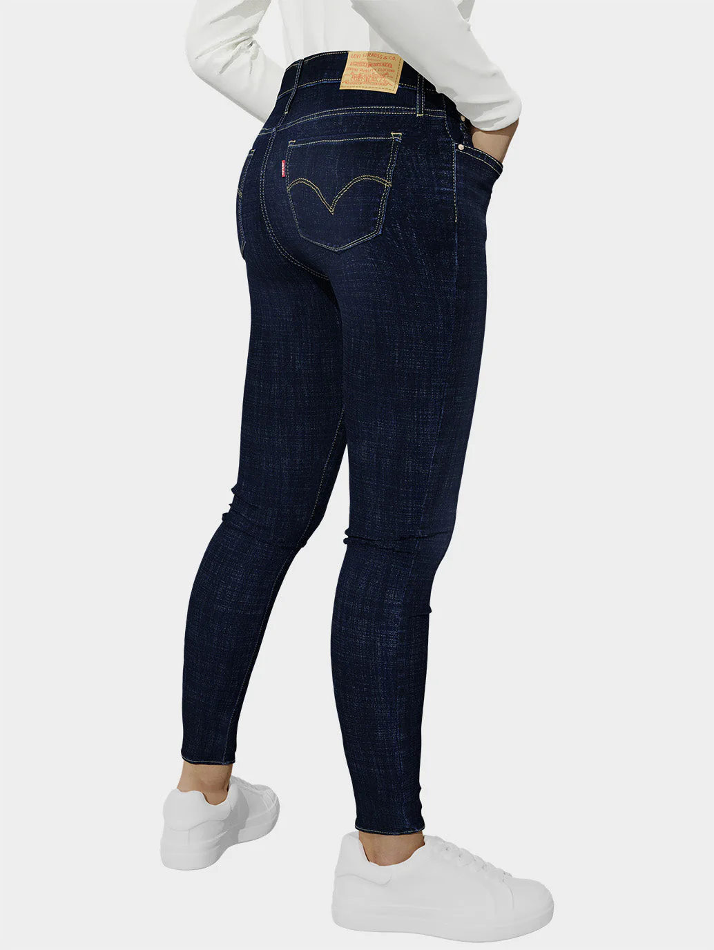 Women's 711 Blue Skinny Fit Mid Rise Jeans - Image 3