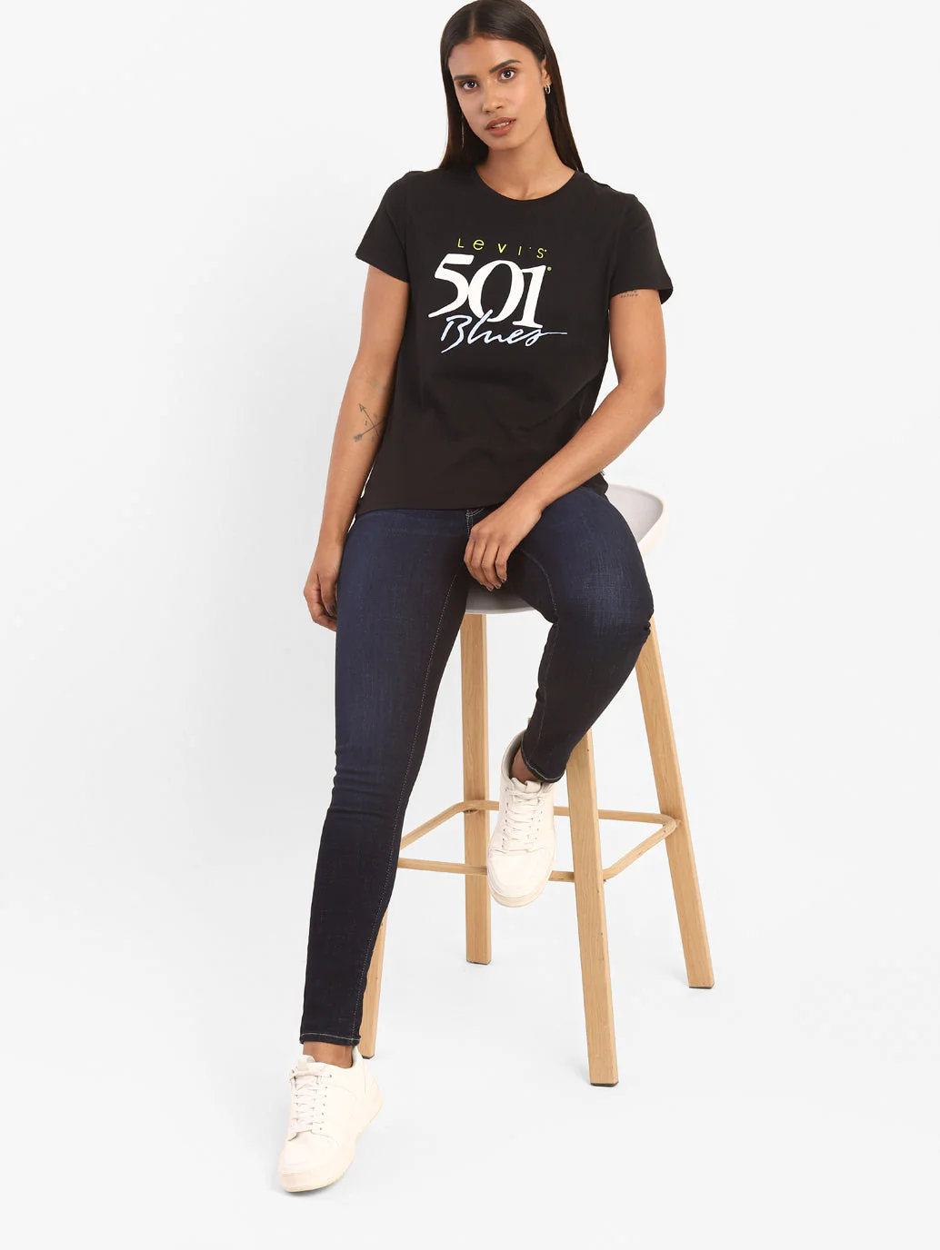 Women's 711 Blue Skinny Fit Mid Rise Jeans - Image 8