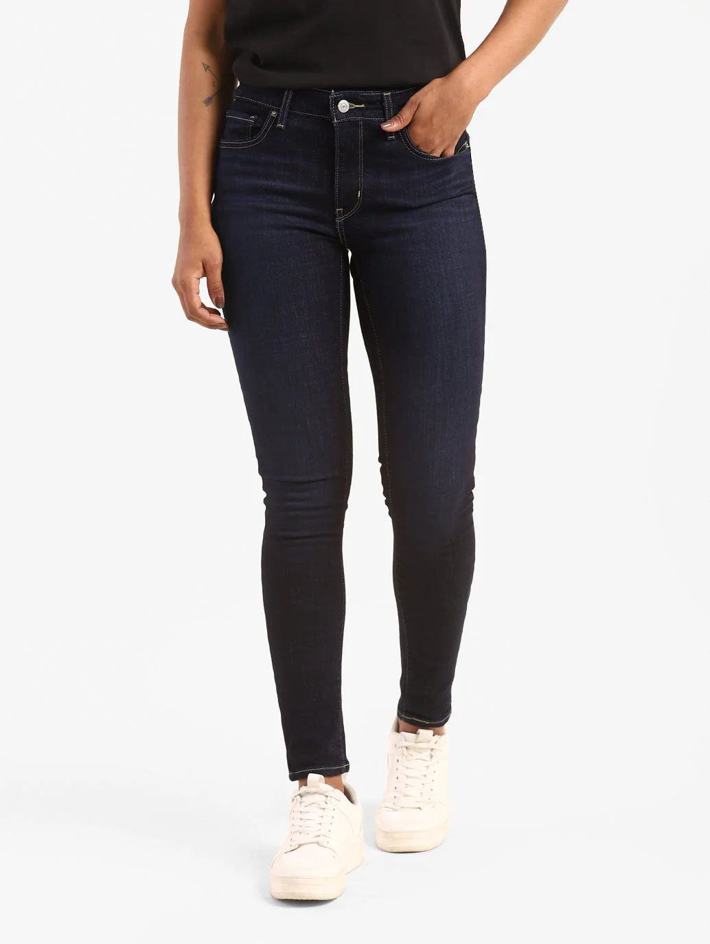 Women's 711 Blue Skinny Fit Mid Rise Jeans - Image 9