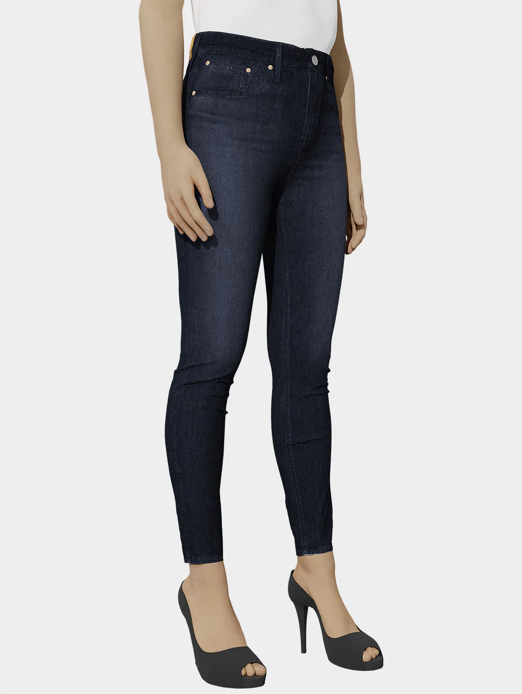 Women's 721 Blue Skinny Fit High Rise Jeans - Image 3