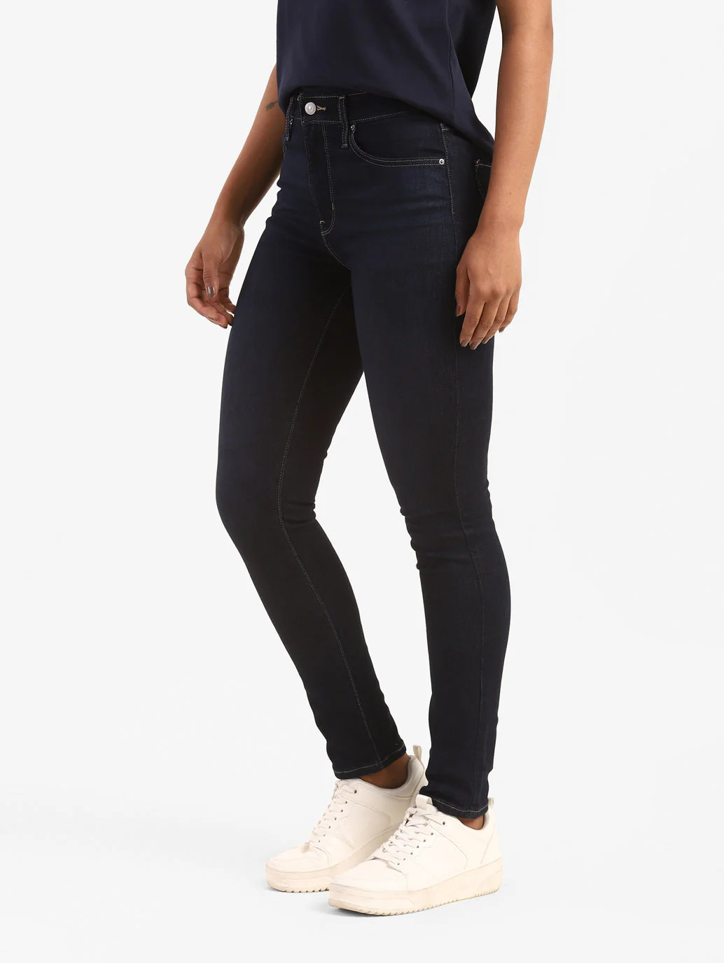 Women's 721 Blue Skinny Fit High Rise Jeans - Image 6
