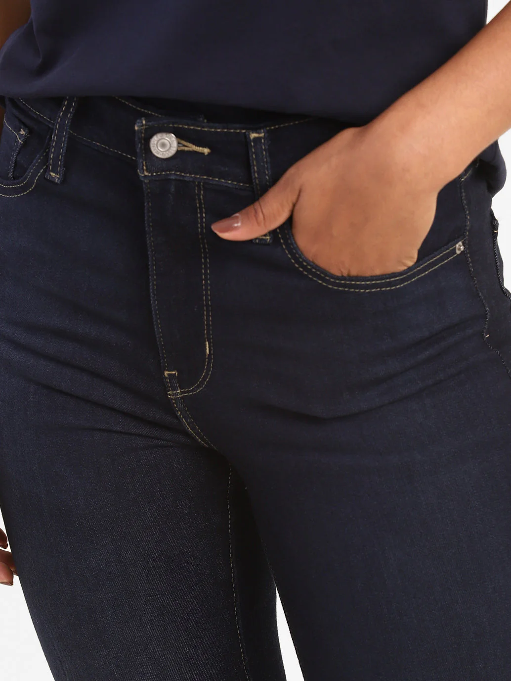 Women's 721 Blue Skinny Fit High Rise Jeans - Image 7