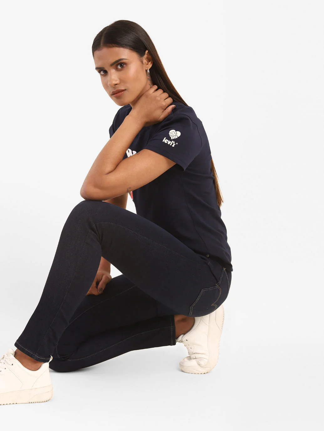 Women's 721 Blue Skinny Fit High Rise Jeans - Image 9