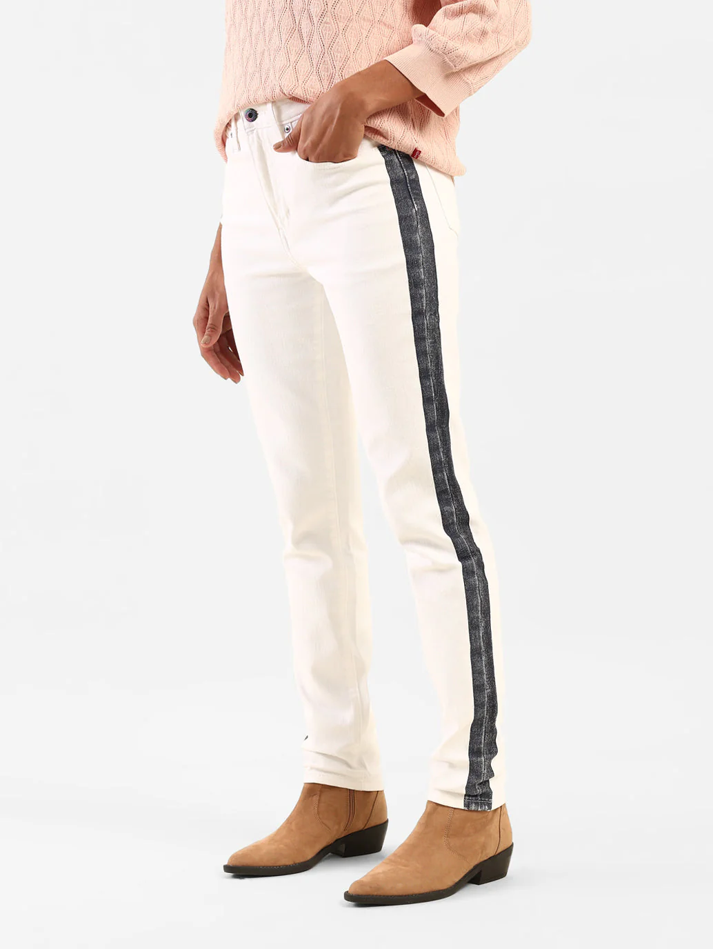 Women's 721 White Skinny Fit High Rise Jeans - Image 3