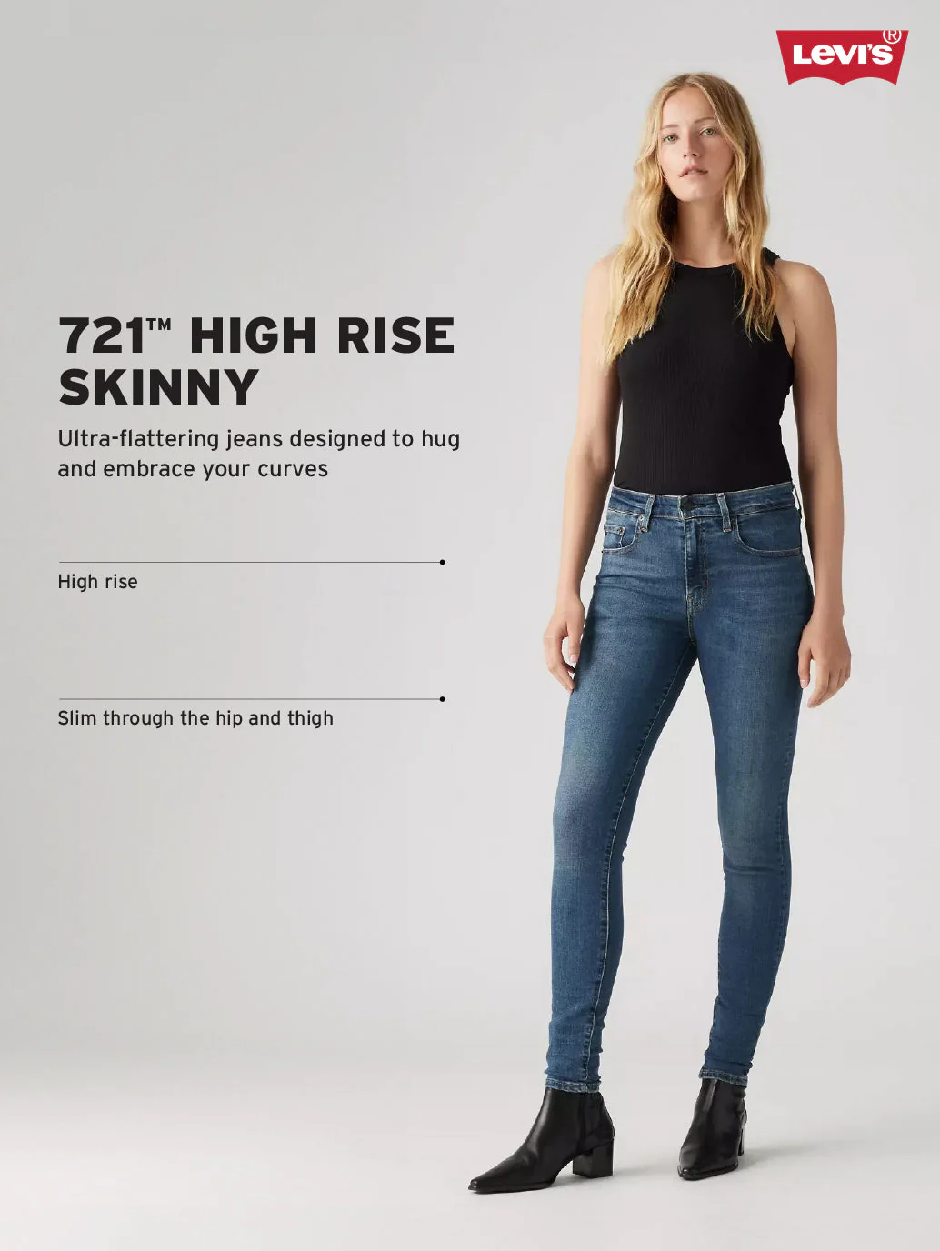 Women's 721 White Skinny Fit High Rise Jeans - Image 4