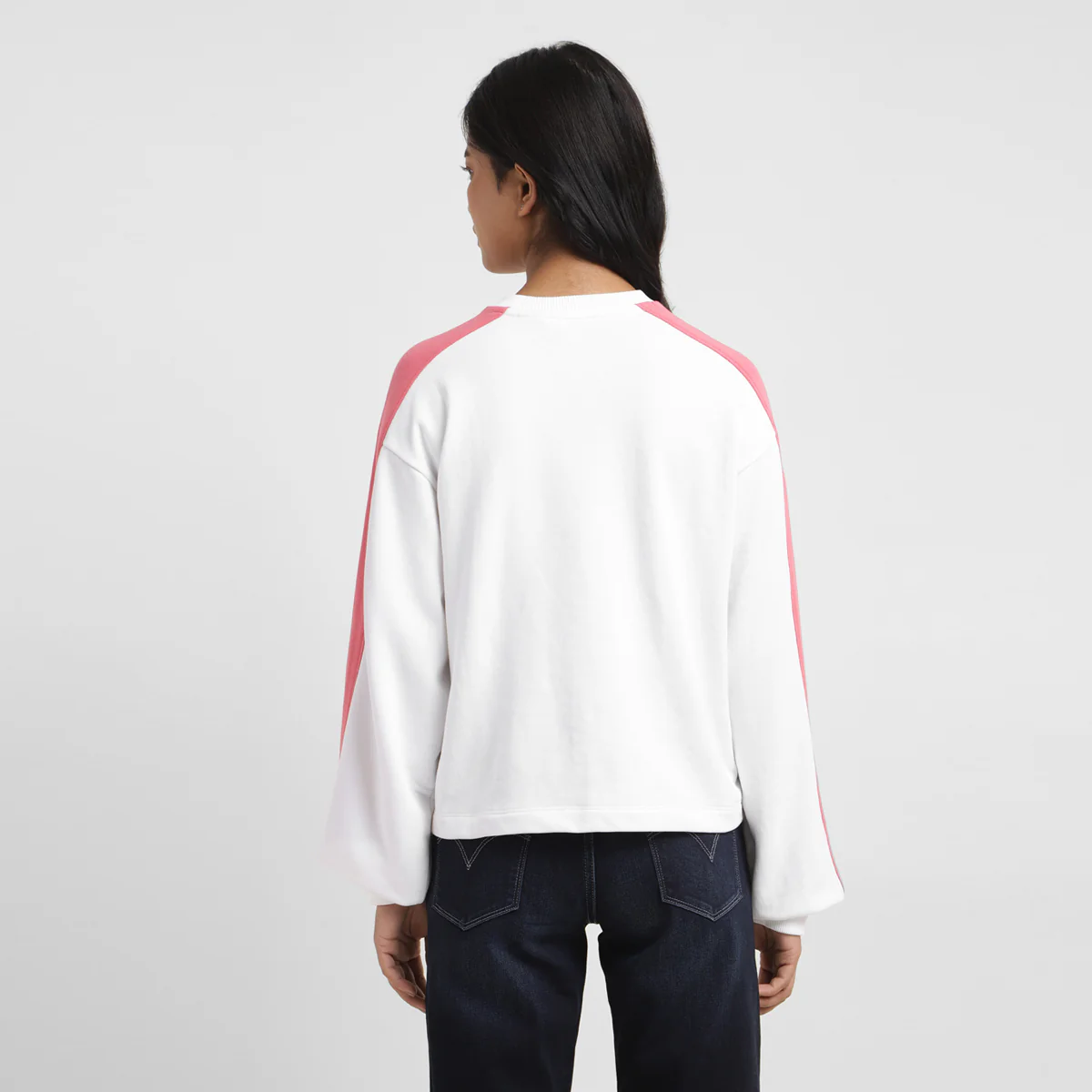 Women's Brand Logo White Crew Neck Sweatshirt - Image 6