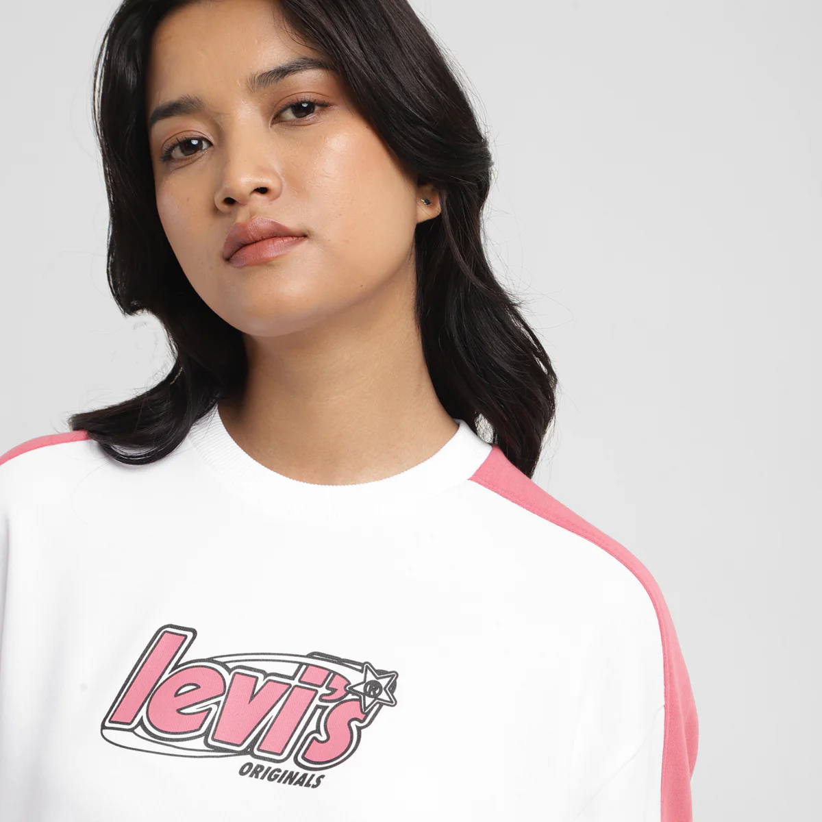 Women's Brand Logo White Crew Neck Sweatshirt - Image 8